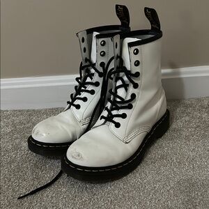 Dr. Martens White Leather Boots Size US 8 $80 + $5 shipping